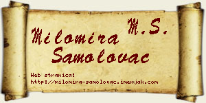Milomira Samolovac vizit kartica